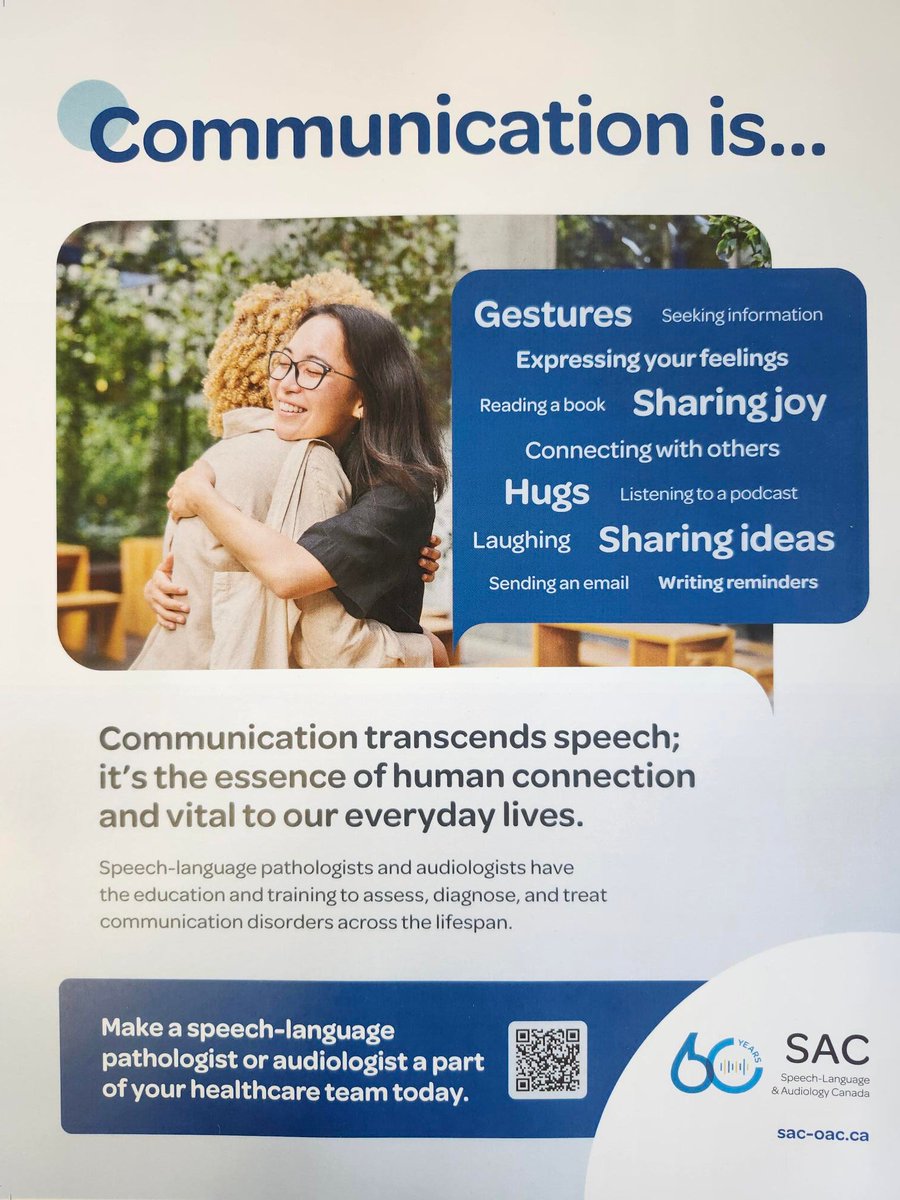 Thanks to @SAC_OAC for this poster celebrating May is Speech &amp; Hearing month! <a href="/PeelSchools/">Peel District School Board</a> our SLPs strive to make a difference with our students' communication skills-whether spoken, written, gestured, signed or through AAC means. Have you thanked an SLP today? 😍🗣️🦻📚#SLPeeps