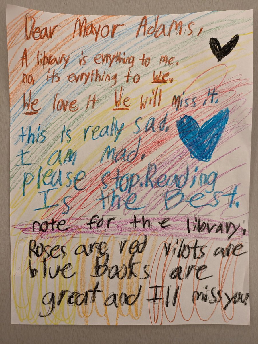 Join me and my daughter in telling Mayor Adams to restore the full budget for @BKLYNlibrary! No library on the weekends?!? Do you want NYers to read and think less?!? But my kid says it better. 👇 Sign the petition! bklynlibrary.org/standup/contact