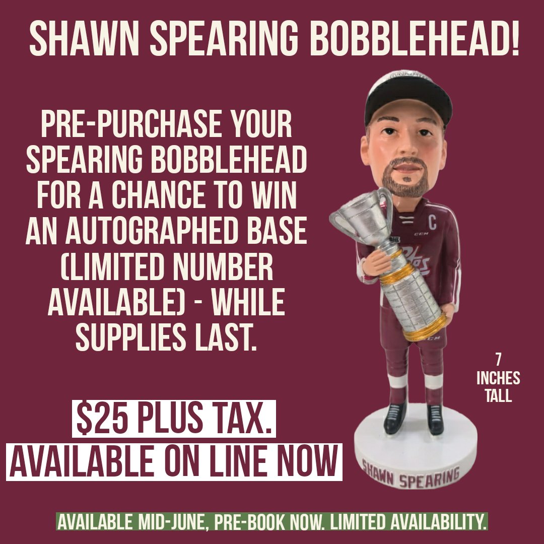 🚨 ANNOUNCEMENT FROM THE PETES STORE 🚨 Celebrate the Petes 2023 OHL Championship with a Bobblehead of the Captain 🏆 Pre-purchase by May 31 for a chance to win one signed by Shawn ✍️ store.gopetesgo.com/products/shawn…