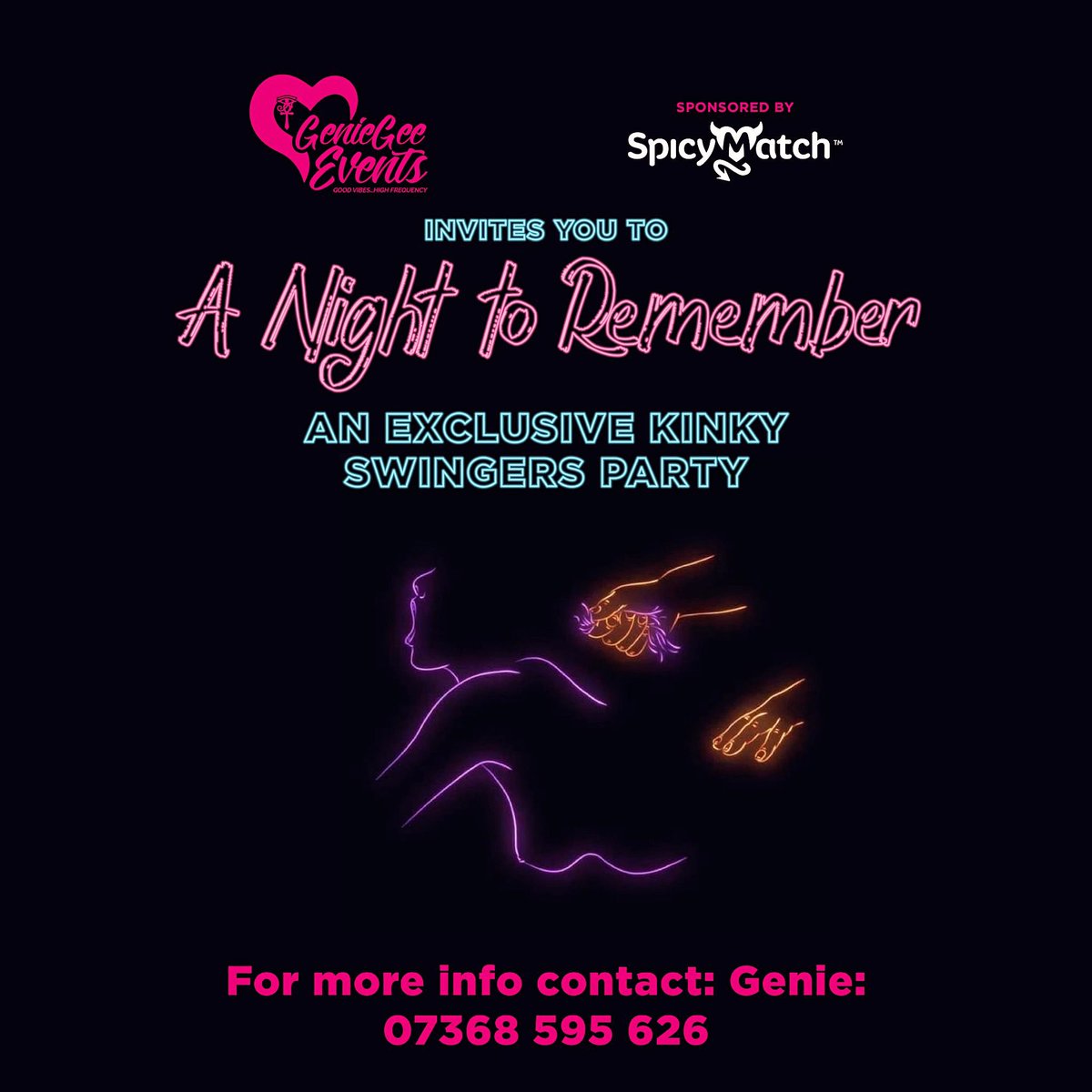 THIS SATURDAY 💃🏽🔥

‘A Night To Remember’
25.5.24
SW London

Hotness overload!! 
Kinky Swinger Party 😈

Cum and participate in the Filthy, Debauched Shenanigans!!

Dm Genie for naughty password 🤭😈😜

instagram.com/p/C7PX8x6sDjH/…