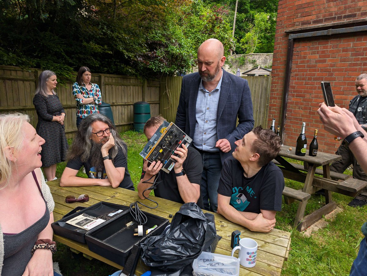 A lovely day celebrating @Heber_Limited 40th Birthday with friends today including @MarkFixesStuff @RobSmithDev @ctrl_alt_rees @FlamelilyIT @RichRap3D @0ryn and more. Tomorrow it’s Pac-man’s 44th birthday so it was fitting that we did a little work on him too.