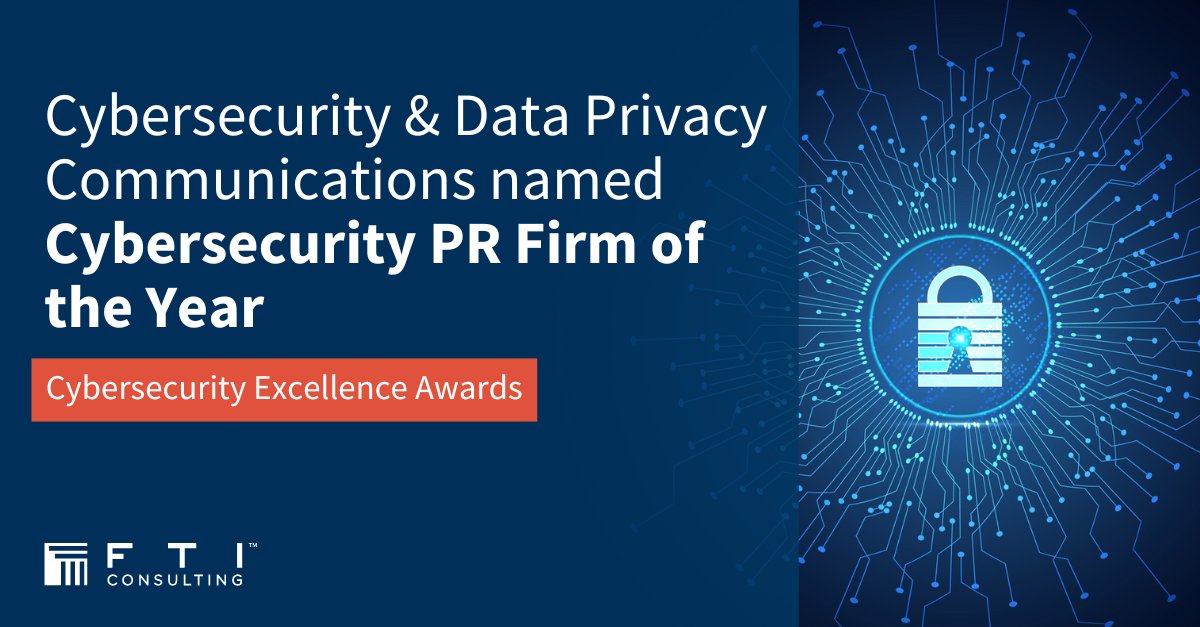 For the fourth year in a row, our Cybersecurity & Data Privacy Communications team has been named the Cybersecurity PR Firm of the Year as part of the annual #CybersecurityExcellence Awards! Learn more about the team here: bit.ly/3ovfS2W