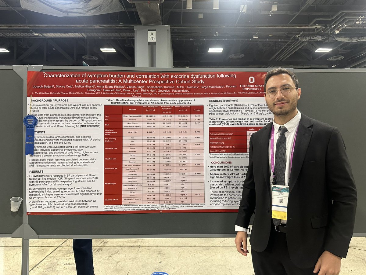 ‼️ Excited to present our “Poster of Distinction” at #DDW2024 🏅 

Thankful to my mentors who helped make this possible! 

<a href="/DDWMeeting/">Digestive Disease Week</a> #GITwitter #Medtwitter
