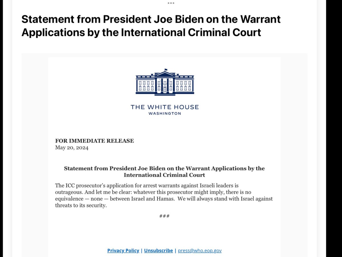 Agudath Israel rejects ICC warrants for Israeli leaders. If pursuing Hamas, which embeds weapons among civilians, constitutes crime, Hamas is then given license to cause their deaths with impunity, and harder for Israel to protect them - despite best efforts. Kudos to Pres. Biden