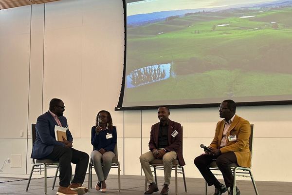 Africa-focused panel with Elaine Yuko, MBChB, MMed, Gratien Tuyishimire, MD, MMed and John Bukuru, MMed led by Nosayaba Osazuwa-Peters, BDS, MPH, PhD. @DukeGHI #HealthierConnections2024 #AccessToCare #HearingCare