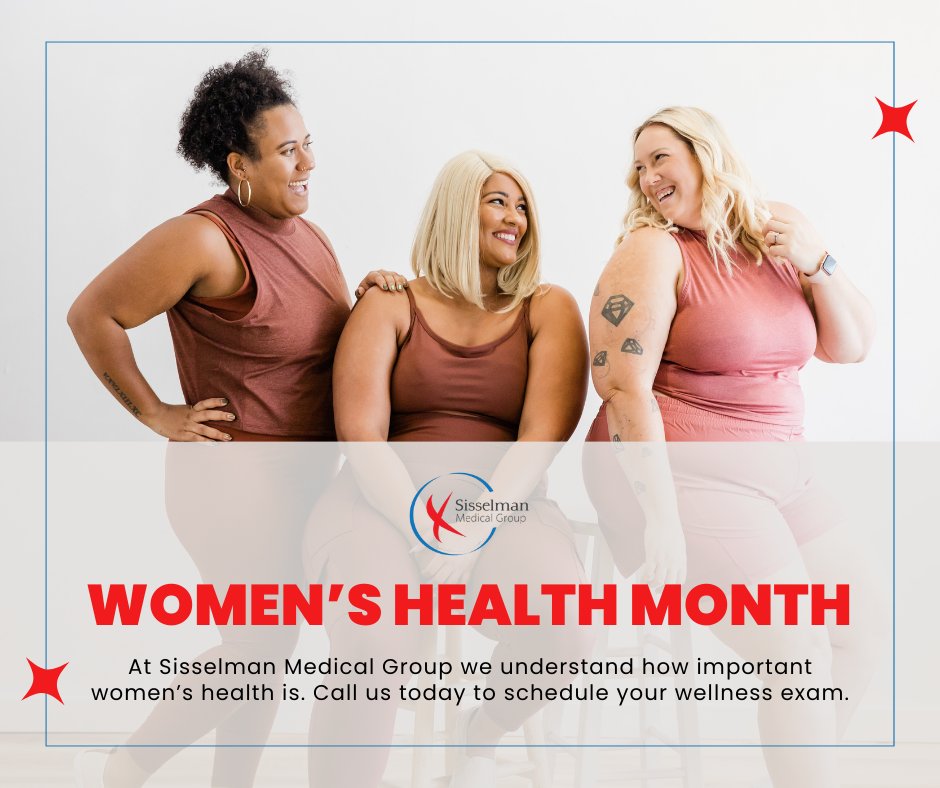 Sissmedgroup's tweet photo. Celebrate Women's Health Month with us at Sisselman Medical Group. We prioritize your health and well-being. Schedule your wellness exam today! #WomensHealthMonth #SisselmanMedicalGroup #WellnessExam
 
Explore more about women’s health: https://t.co/FKqIpyjSjf https://t.co/4hfUXHvdtE