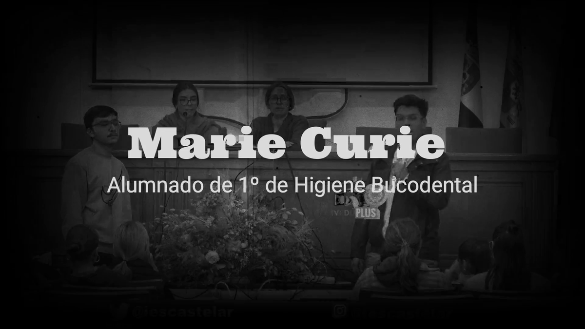 Marie Curie en la 📺TV 📺del Castelar.
Alumnado de 1º de Higiene Bucodental. 🦷🦷🧐🪥
iescastelar.educarex.es/marie-curie-en…
<a href="/enmarcha/">emtic</a> #tveduplus #tvedu <a href="/FpExtremadura/">Fp Extremadura</a> #innovated