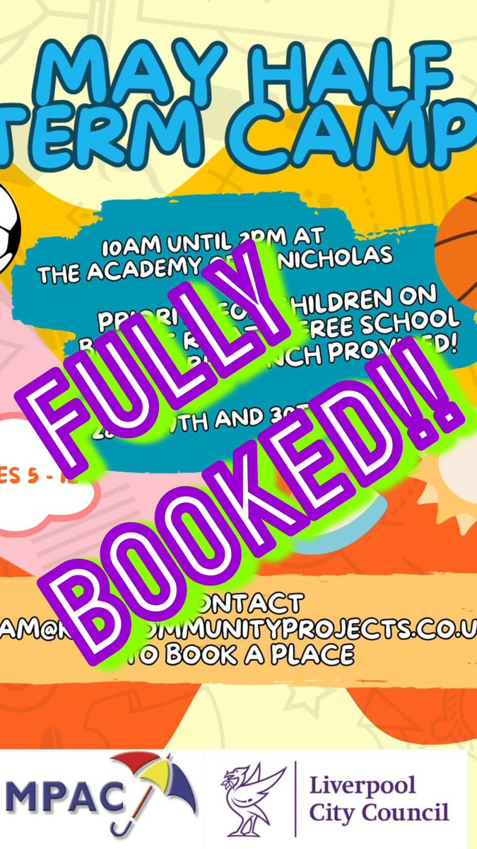 🚨CAMP FULLY BOOKED🚨

We apologise if you have missed out but our camps are in very high demand. 

Everyone will receive confirmation if they have secured a place or have been placed on our waiting list!