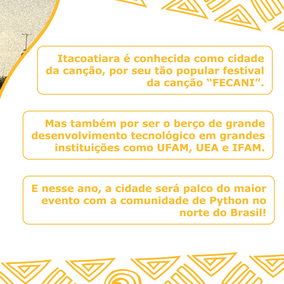 pynorte's tweet image. Esperamos poder contar com a sua participação nos dias 27 e 28 de setembro! 💚
#PythonNorte #Python #ComunidadePython #Tecnologia #Programação #Aprendizado #EventosTech #eventotech #PythonBrasil #Negocios #Patrocinio #Empressas #EmpressasTech #Itacoatiara