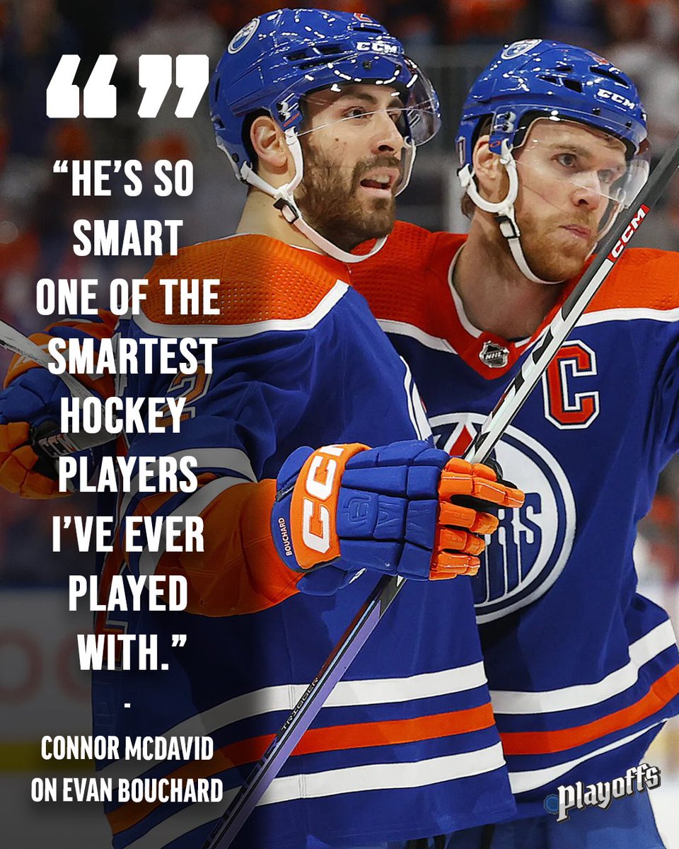 “One of the smartest hockey players I’ve ever played with.” Connor McDavid recognizes just how good Evan Bouchard is 🧠 Read more here: oilersnation.com/news/the-day-a…