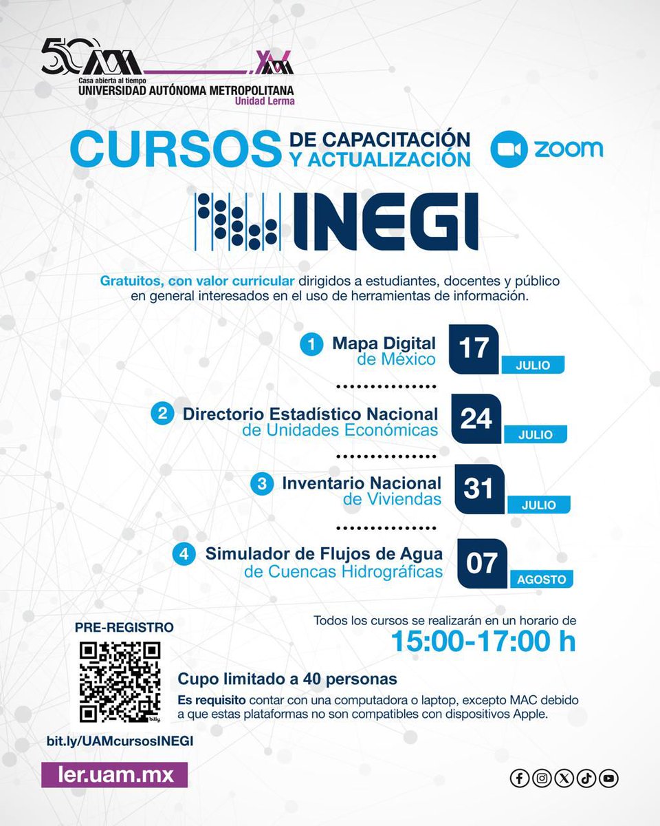 #CursosUAM ¡Qué no se te pase! Los sistemas de información juegan un papel importantes en la formulación de proyectos de investigación y en la creación de soluciones a problemas complejos. 

<a href="/inegi_informa/">INEGI INFORMA</a>

#Inegi  #SoyUAM #UAM50 #UAMLerma #15UAMLerma #CasaAbiertaAlTiempo