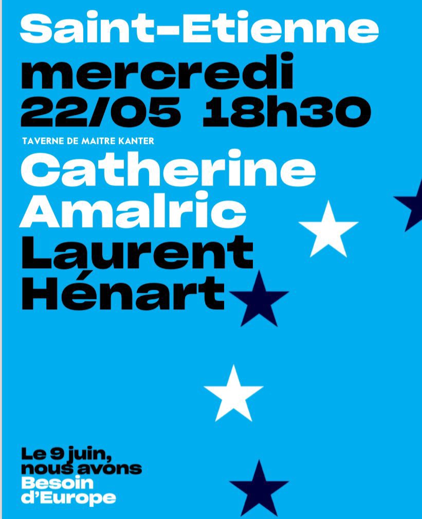 Rendez-vous demain à 18h30 à Saint-Étienne pour parler de notre @BesoindEurope, en présence de @LaurentHenart et @AMALRICCatheri1. #ElectionsEuropéennes2024 #PartiRadical