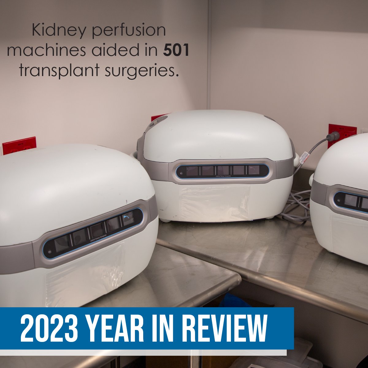 Reflecting on 2023, we're proud to share that kidney perfusion devices were vital in facilitating 501 lifesaving transplant surgeries.  Each surgery represents a renewed chance at life and hope for the future. Learn more about our efforts here:  indianadonornetwork.org/annual-report-….