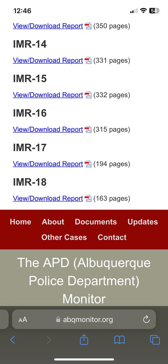 MrJoshuaBowling's tweet photo. Worth noting that a week removed from independent monitor James Ginger’s latest report, which put @ABQPOLICE in 100% compliance with the DOJ consent decree, his website has yet to publicly share that report, IMR-19, despite its promise to “serve as a repository” of each report https://t.co/xVU0eRpPEK