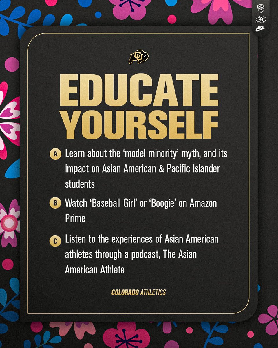 Happy AAPI heritage month! Each May, we take time to celebrate and reflect on the many contributions of our Asian and Pacific Islander athletes, staff, coaches and community members. How do you celebrate AAPI heritage month? #InclusiveBuffs