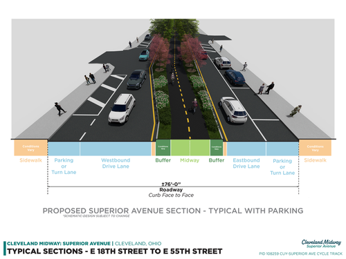 The public survey for the Superior Midway closes soon. Please share your thoughts and support for connected bikeways across the Cleveland that separate people riding bikes from vehicles using landscaping, curbs, or other physical barriers. Survey at clevelandmidway.com