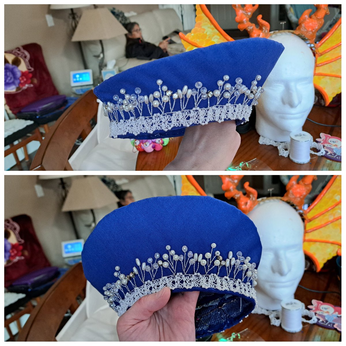 LeafninCosplay's tweet photo. Yui's hat puzzled me until I found the Qing Dynasty empress and princess hats. 

A friend told me about a drama called Ruyi's Royal Love in the Palace and construction videos for the drama and I adapted our for Yui's design and construction. 

#Cosplay #fushigiyuugi https://t.co/tslebvE49J