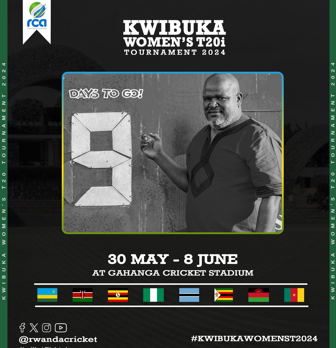 9 days left to go 
#KWIBUKAWOMENST20ITOURNAMENT2024 
#Rwandacricket #womenscricket