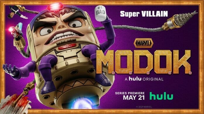 Disney_Wiki's tweet image. Today marks the 3rd anniversary of Marvel&apos;s Hulu/Disney+ series, #MODOK, developed by Eric Towner &amp;amp; Alex Kramer.
While pursuing his dream of conquering the world, a megalomaniacal supervillain runs his evil organization into the ground.
