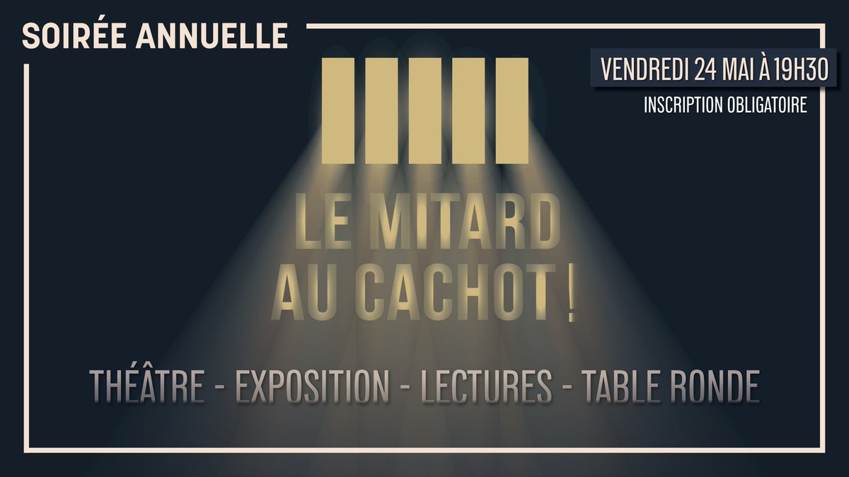 OIP_sectionfr's tweet photo. 🗓A l'occasion de sa soirée annuelle, l’OIP organise « Le Mitard au cachot ! », une immersion dans l’enfer des quartiers disciplinaires. Au programme : témoignages de prisonniers, exposition photos, mises en scène théâtrales, table ronde. Toutes les infos en commentaire 👇 https://t.co/4xjxDeIfHM