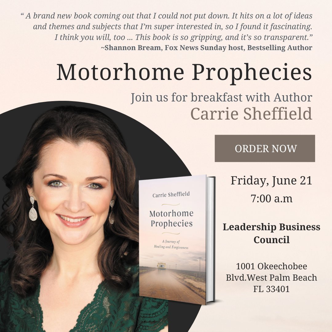 🎻 Getting ready to play my violin in West Palm Beach! Join me for a special breakfast event hosted by the Leadership Business Council on June 21. Hear stories from #MotorhomeProphecies and sing along! RSVP here: leadershipbusinesscouncil.com/lbc-events/#!e…