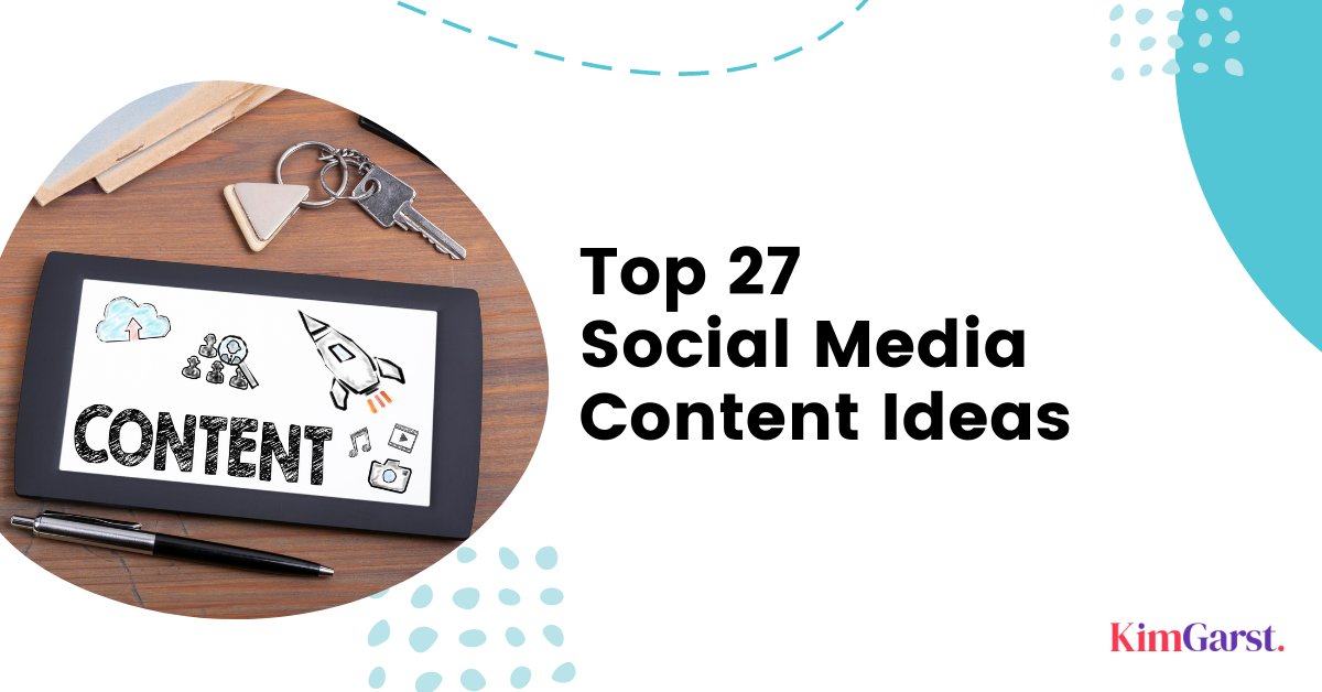 Stuck in a rut trying to find social media content ideas that ACTUALLY get likes, comments and shares? I gotcha covered! Here are 27 social media content ideas that are sure to get you more engagement! #KimGarst #KimGarstBlog #socialmedia #contentideas bit.ly/3rE49uhhttps:/…