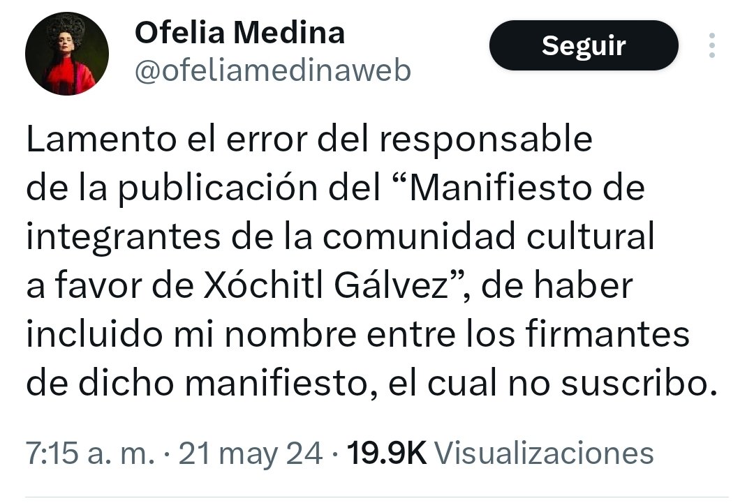 #ULTIMAHORA 🚨 Se les Cae el Show a la fachiza EMPIEZA EL DESLINDE de personalidades como @ofeliamedinaweb que supuestamente habían firmado una carta en apoyo a @XochitlGalvez. No suscribe con su manifiesto... #ClaudiaPresidenta