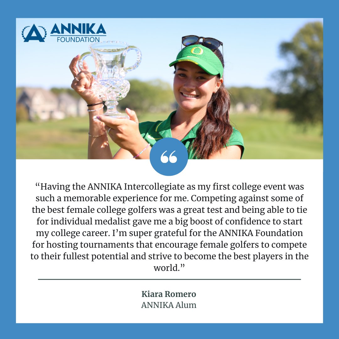 Embrace the challenge 💪 With your support, we are able to provide young women with an environment to thrive and play among the best. This gives them the ultimate opportunity to build and learn from themselves and others. #GivingMonth #MoreThanGolf 🔗annikafoundation.org/donate