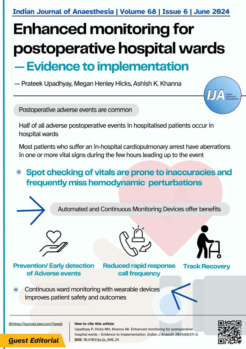 Does continuous monitoring in the postoperative period enhance patient safety and outcomes?

Read this guest #editorial in the June 2024 issue of #IJA here: l1nq.com/LYx2e

#PostoperativeRecovery #MedicalMonitoring #SafetyInHealthcare #EarlyWarningSystems