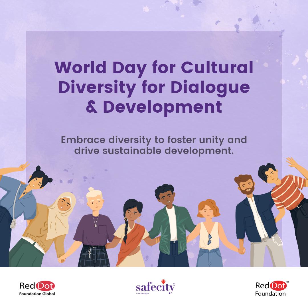 Celebrating World Day for Cultural Diversity for Dialogue and Development by empowering communities to create safe, inclusive spaces through shared stories and collective action. #Safecity #RedDotFoundation #worldculturaldiversity #dialogueanddevelopment #inclusivecommunities