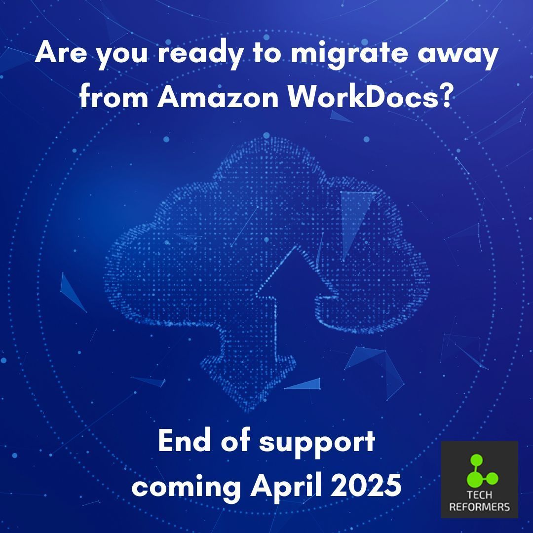 techreformers's tweet image. 🗂️ With Amazon WorkDocs support ending in April 2025, it's crucial to have a migration plan in place. Check out our latest blog post for more information: buff.ly/4dR0Vx0  #AmazonWorkDocs #DataMigration #TechReformers