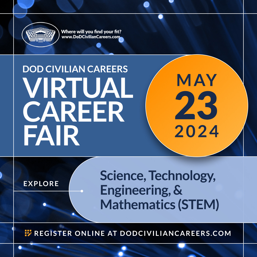 DoWCivilians's tweet image. Step into the future with DoD Civilian Careers at our STEM Virtual Career Fair! Dive into innovation, shape national security, chat with hiring managers, &amp;amp; explore exciting career paths. Don't miss out—register now: DoDCivilianCareers.com #DoDSTEM #STEMCareers #WeAreTotalForce
