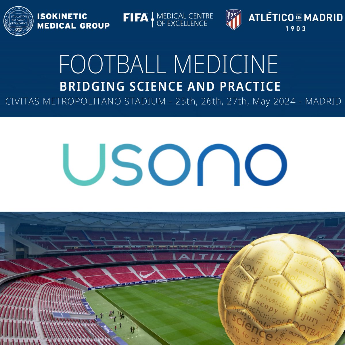 usono's tweet photo. Who's joining us this weekend in Madrid for @IsokineticMed @footballmed?! Meet with us and learn more about #ProbeFixDynamic as we're joining our partners @GEHealthCare @vscan @primfisio #isoK24
📍 @Metropolitano @Atleti
📅 25-27 May 2024 https://t.co/GlBhCiVFqX