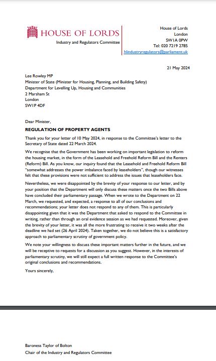 Lords Industry and Regulators Committee tweet media