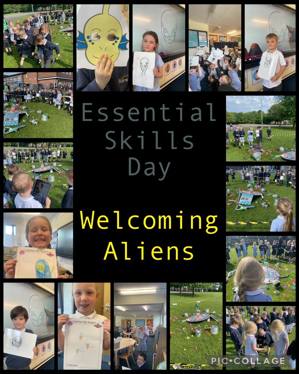 Welcoming Aliens to our world today! 
We worked on our essential skills such as team work, listening and leadership. We had a spaceship crash land onto our field! The children were so excited, what a day! 👽🛸#BCNPSEssentialSkills <a href="/BarntonMrsF/">Mrs Fisher</a> <a href="/BarntonMissR/">Miss Rutter</a>