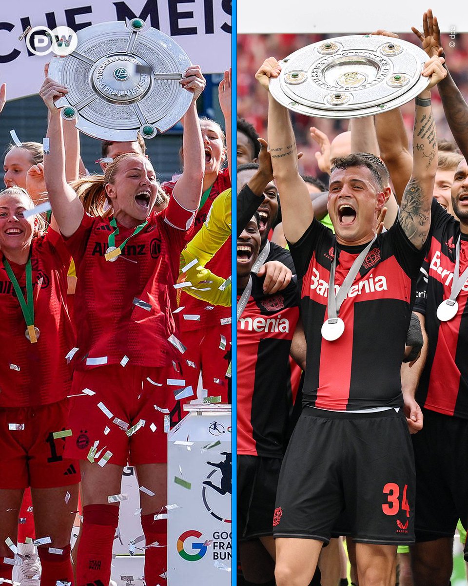 🏆💯 Germany's Bundesliga and Women's Bundesliga were both won by clubs who went unbeaten in the league for the entire 2023-24 season (FC Bayern in the Women's Bundesliga and Bayer Leverkusen in the Bundesliga).