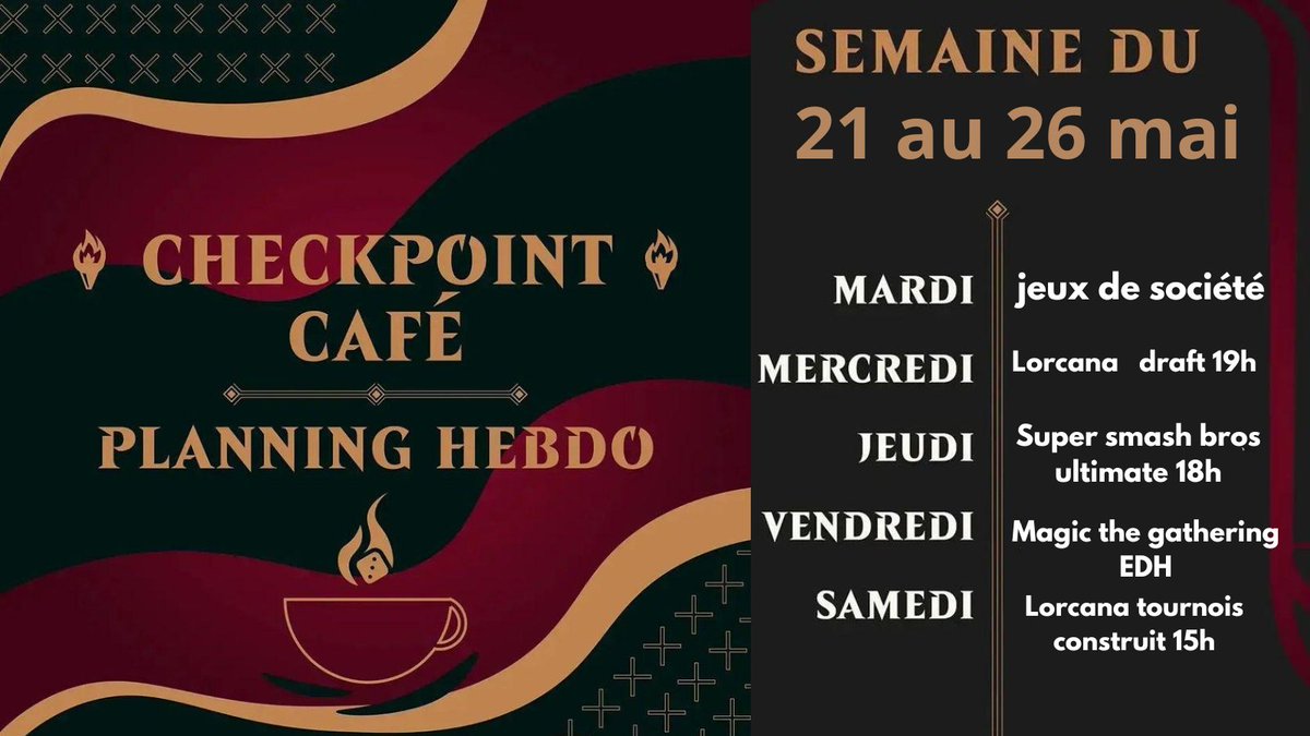 En l'absence de street ce weekend le café s'essaye a ses premier tournois construit de lorcana :)