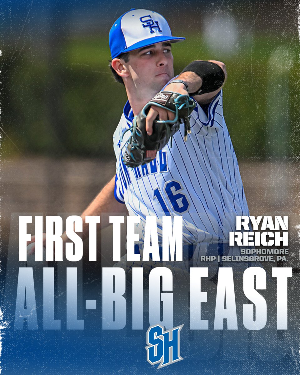 ALL-BIG EAST FIRST TEAM 🏆 - Ryan Reich ▪️ BIG EAST strikeout leader (89) ▪️ Second-most Ks in BIG EAST games (51) and third-lowest opp. BA (.194) Congrats, Ryan 👏 #HALLin 🔵⚪️ | #NeverLoseYourHustle 🏴‍☠️⚾️