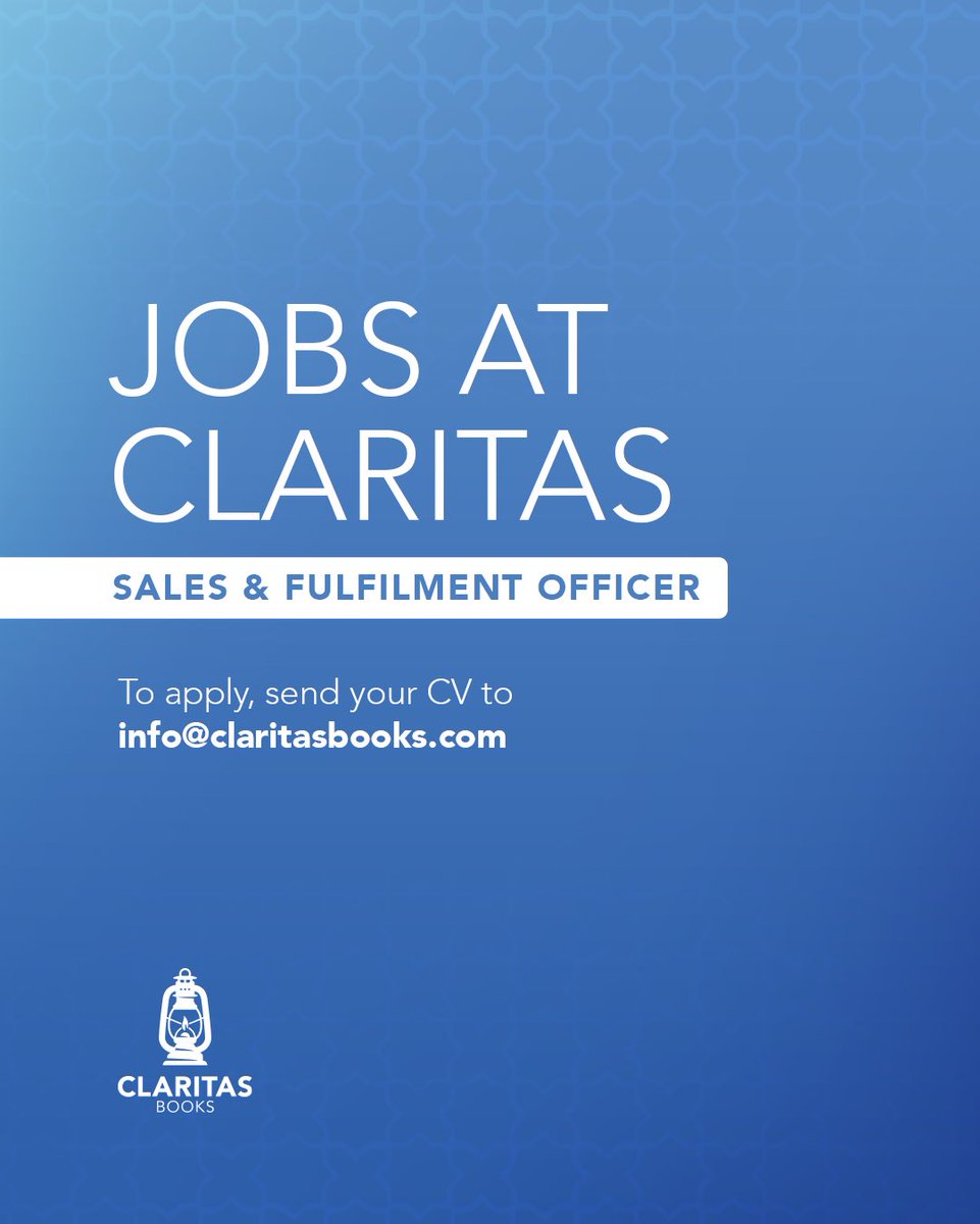 Looking for an exciting new opportunity? We're hiring for our Fulfilment Centre and Sales team! Join us to be part of a dynamic, growing company. Apply now! 

Email your CV to info@claritasbooks.com

#NowHiring #JobOpportunity #CareerOpportunity #HiringNow #JobOpening #WorkWithUs
