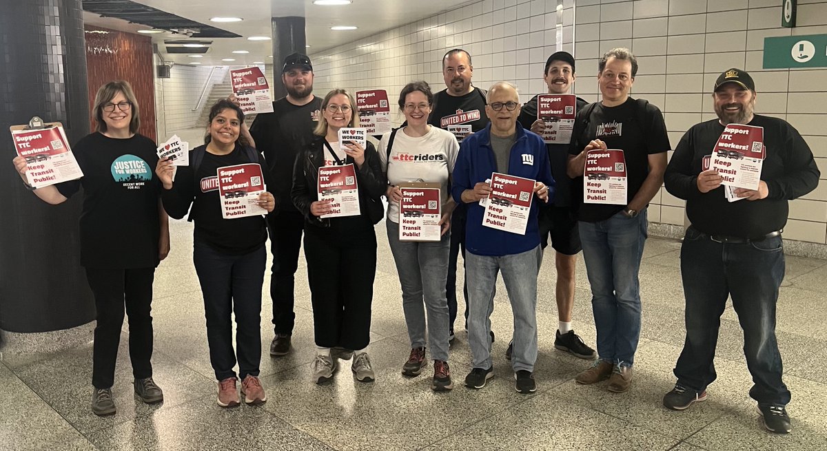 🔥 Absolutely fantastic response at today's outreach blitz with @ttcriders & @ATUlocal113 to support #TTC workers!
➡️ Riders know that better staffing means better services and safer transit! 
#KeepTTCpublic! Stop the cuts! Support #TTC workers! 
#Justice4Workers #CityofTO