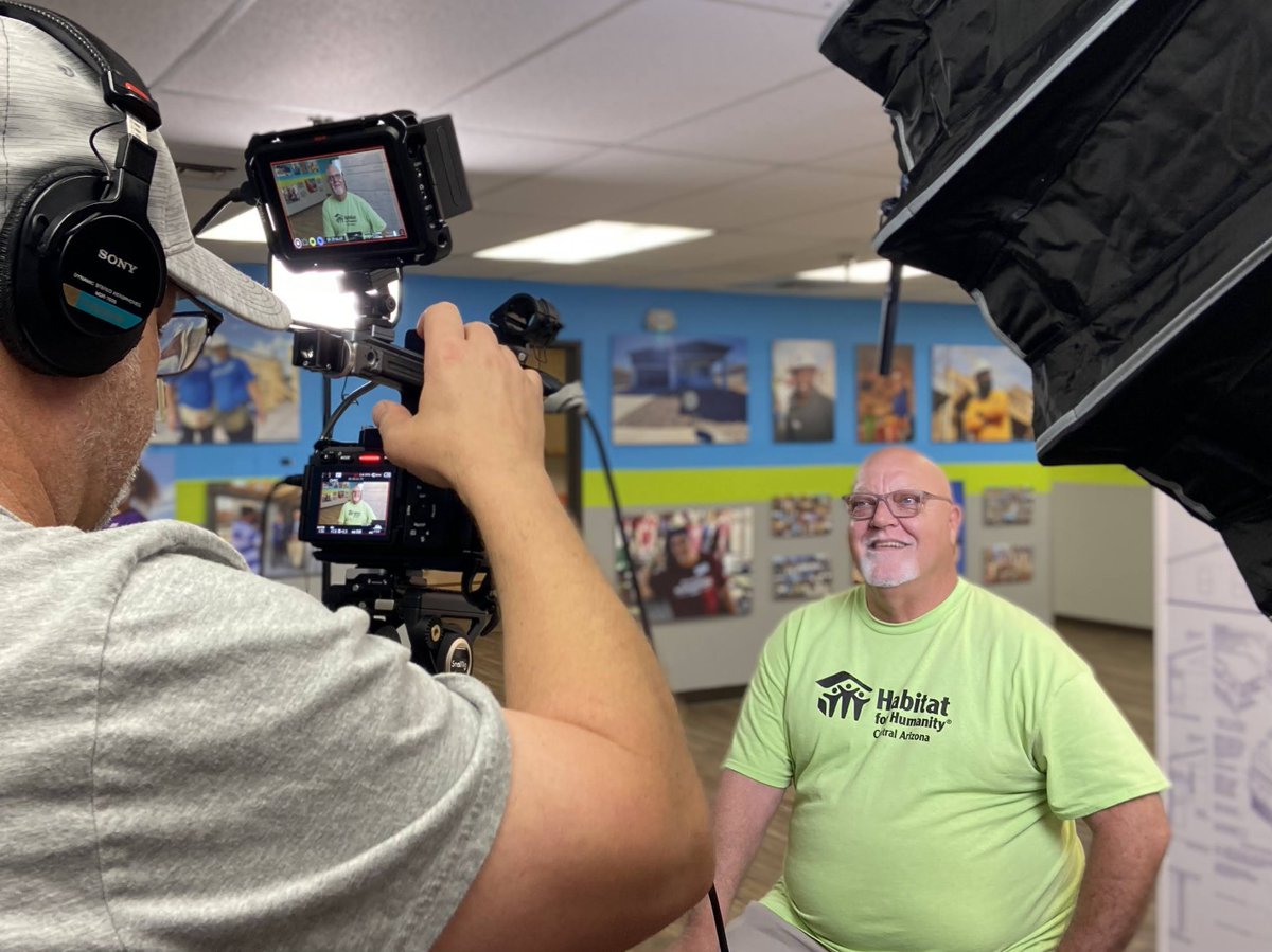 Lights, camera, and faith in ACTION! 🎥🎬 A behind-the-scenes peek as we continue to build homes and hope for families in #Arizona! 🏠💚 Join us as we work towards a world where everyone has a decent place to live! #HabitatforHumanity #BuildingHope #HandUpAZ 🙌🏽 #habitatcaz