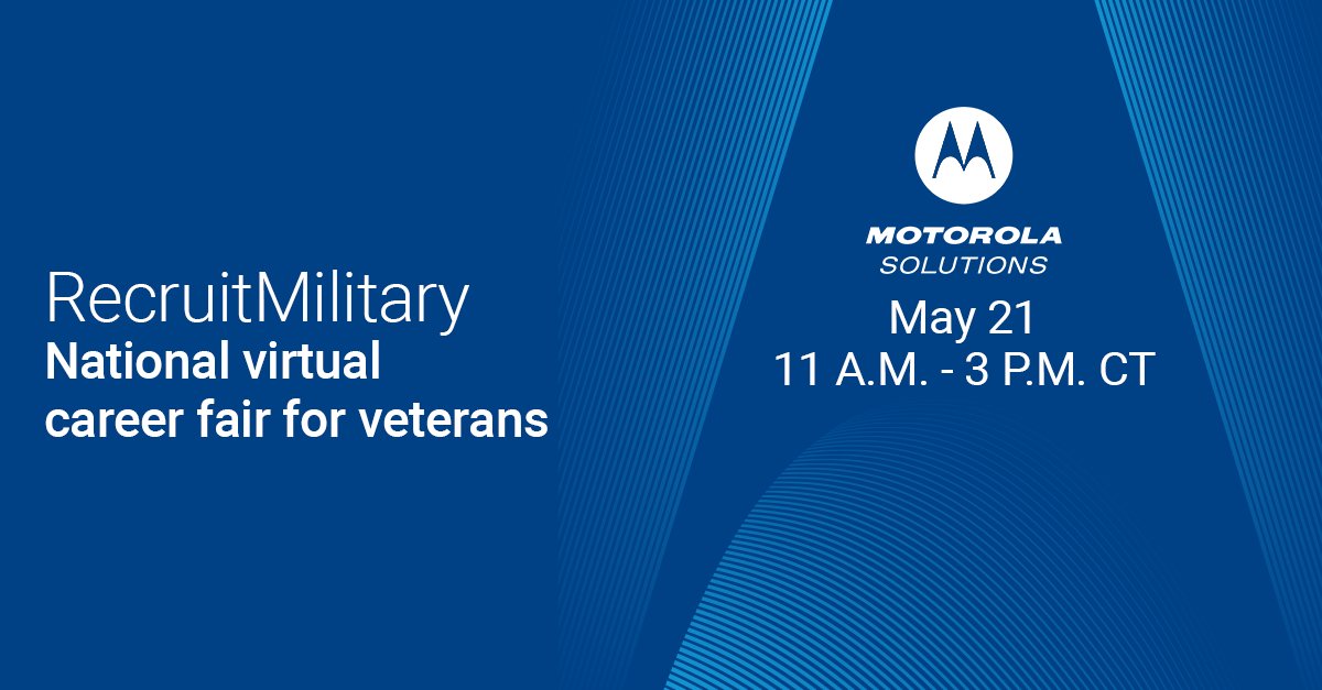 There’s still time to set up your career profile and register for today’s RecruitMilitary #VirtualCareerFair. 

#Veterans, discover opportunities for you to help those who keep our communities and businesses #safe. bit.ly/3yoCfeV

#JobsForVeterans #SafetyTechnology