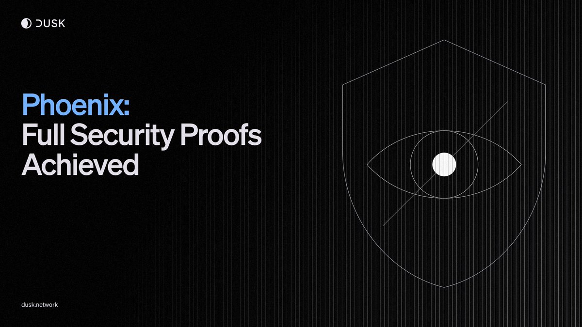 DuskFoundation's tweet image. We are pleased to share an updated implementation of our groundbreaking transaction model, Phoenix 💪

In an industry-first, Phoenix achieves full security proofs and breaks new ground in the blockchain space

👇 Read about Phoenix and what this means
dusk.network/news/phoenix-s…