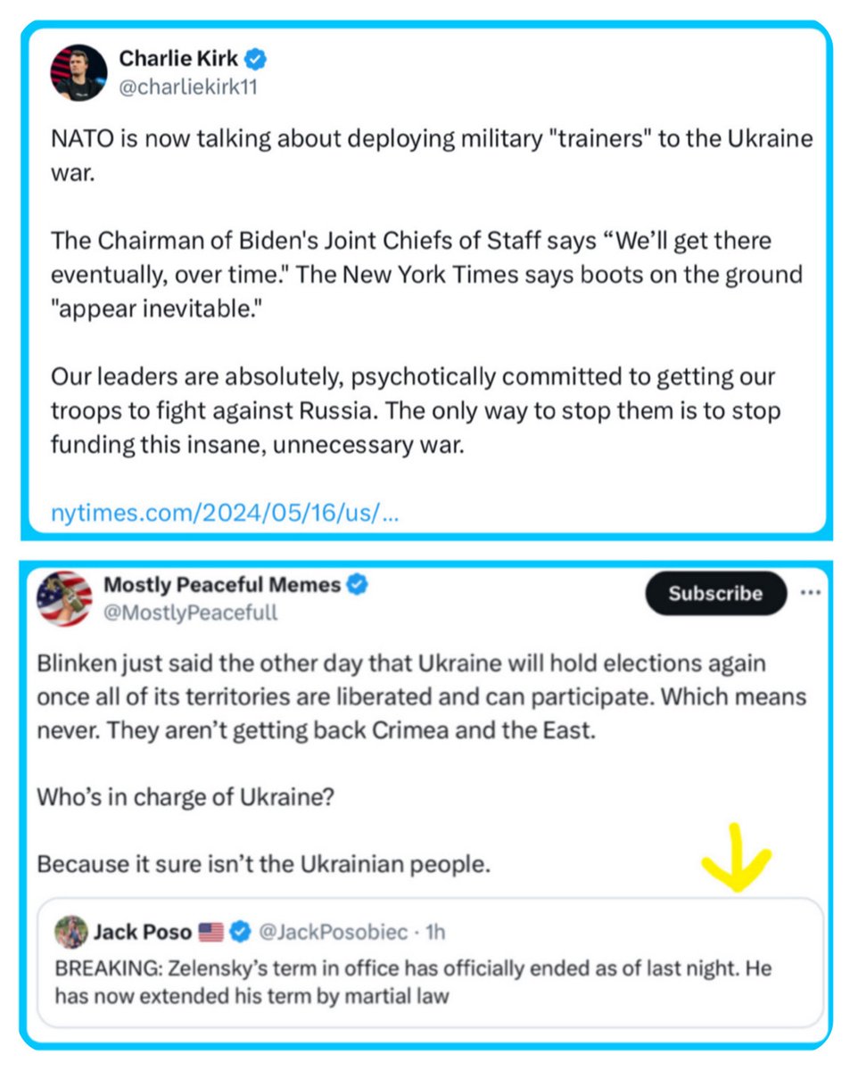 It’s coming down to  boots on the ground.

💣Trainers in Ukraine?

💣Zelensky implements martial law so he remains in charge.