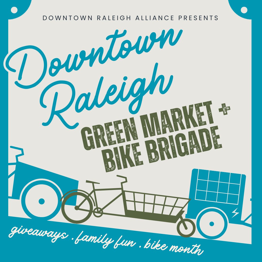 Join us for the Downtown Raleigh Alliance Bike Month celebration, tomorrow May 22nd from 6pm – 8pm at Exchange Plaza!