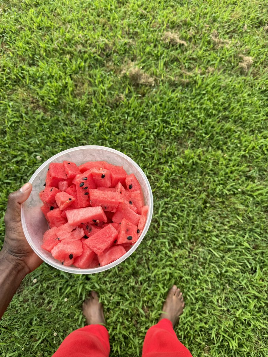 Workout complete 💪🏾, watermelon 🍉 time 😋