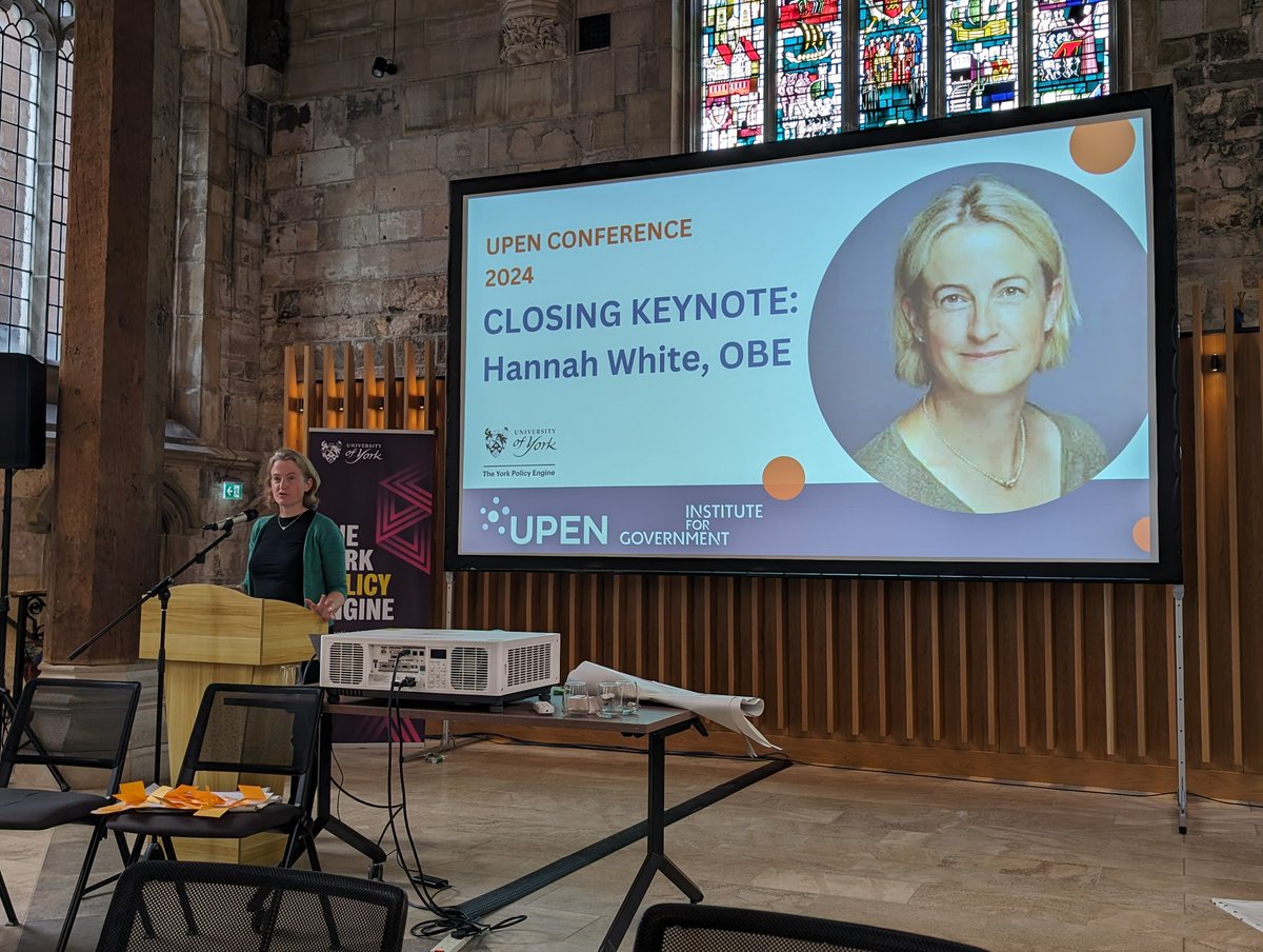 CAPE_acuk's tweet photo. 💬Finishing off the day by listening to @DrHannahWhite's closing keynote on the @instituteforgov's role in academic-policy engagement for the upcoming year - interesting food for thought for the journey home! 🚄

#UPENConference2024 @PolicyUpen https://t.co/z7i1sx02JD