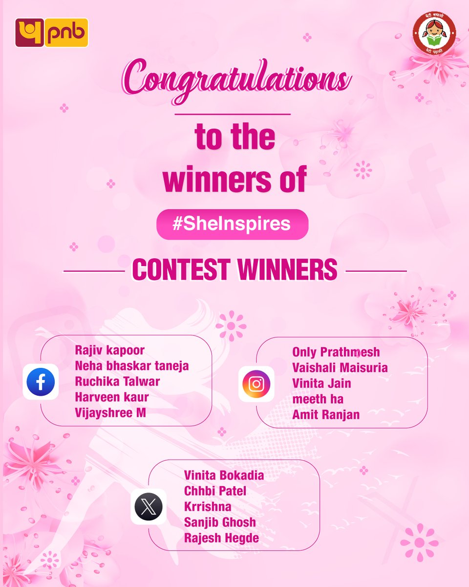 Congratulations to the winners 🥳 #pnb #campaign #participants #winners #contests