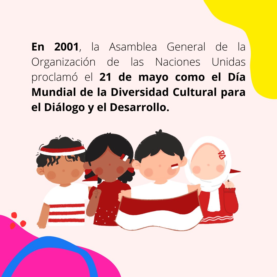 LazosInclusion's tweet photo. Buenos días 🤗 

Les compartimos nuestro ¿Sabías qué? 🤔 Sobre: El Día Mundial de la Diversidad Cultural 🌎

Esperando sea de su agrado 🙌

Gracias por formar parte de Lazos de Inclusión para una sociedad más inclusiva 🐢🤟

#diversidad #DiversidadCultural #UNESCO https://t.co/ocHiazsQde