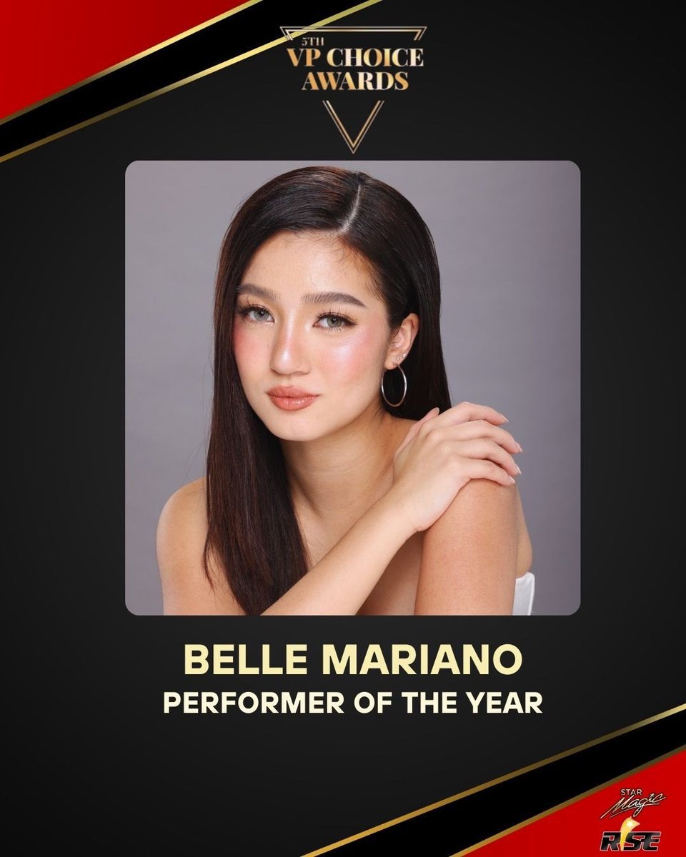 Our girl #BelleMariano won PERFORMER OF THE YEAR at the 5th VP Choice Awards! ✨

Congratulations Belle! We're so excited for what's in store this year! #TeamRise always has your back! ❤️